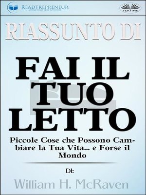 cover image of Riassunto Di Fai Il Tuo Letto